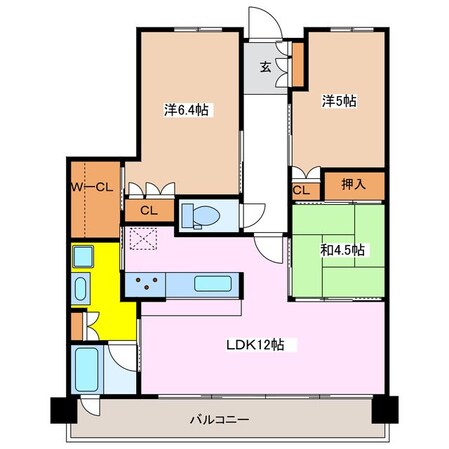 北松本駅 徒歩3分 5階の物件間取画像